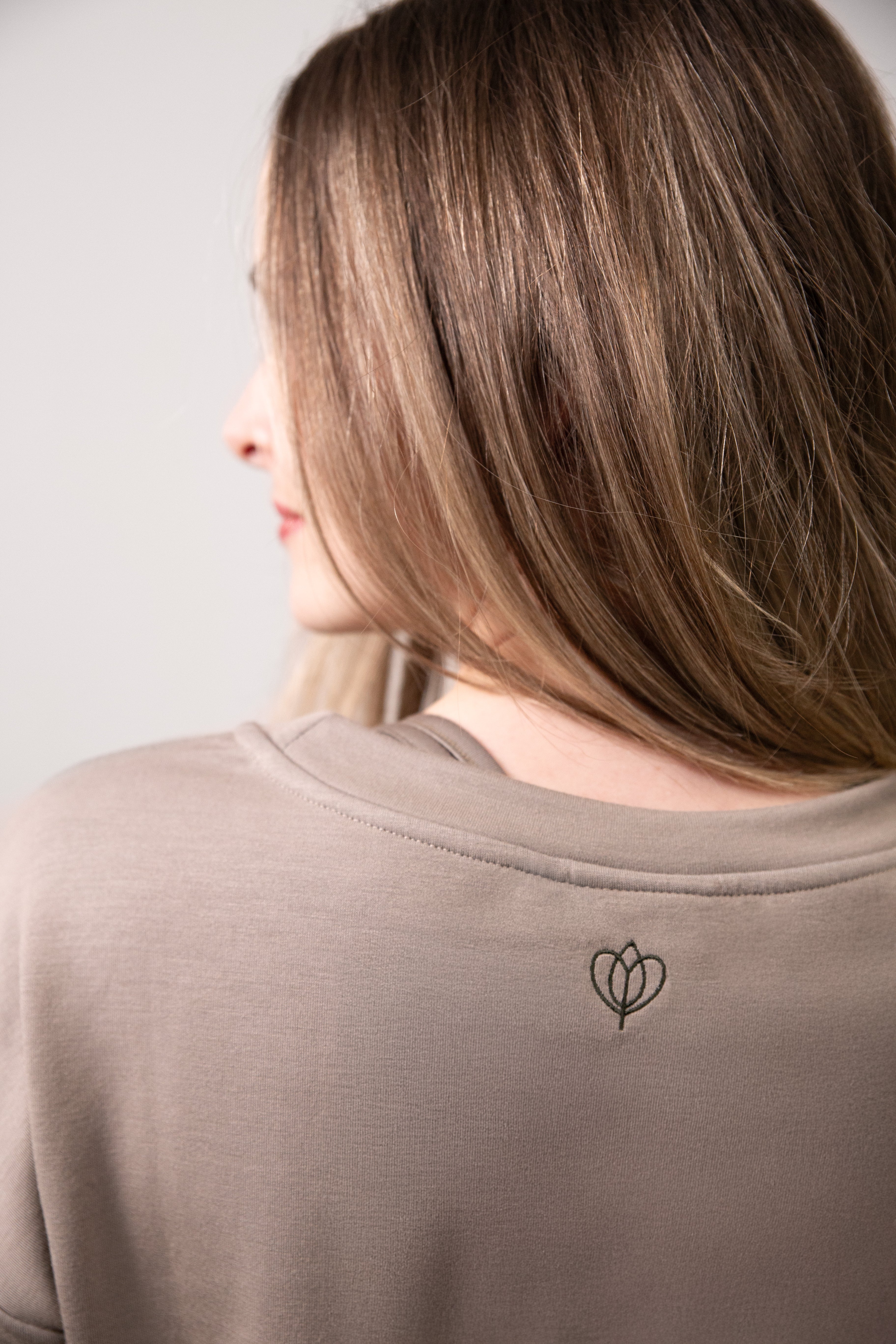 Sweatshirt Greige mit Band