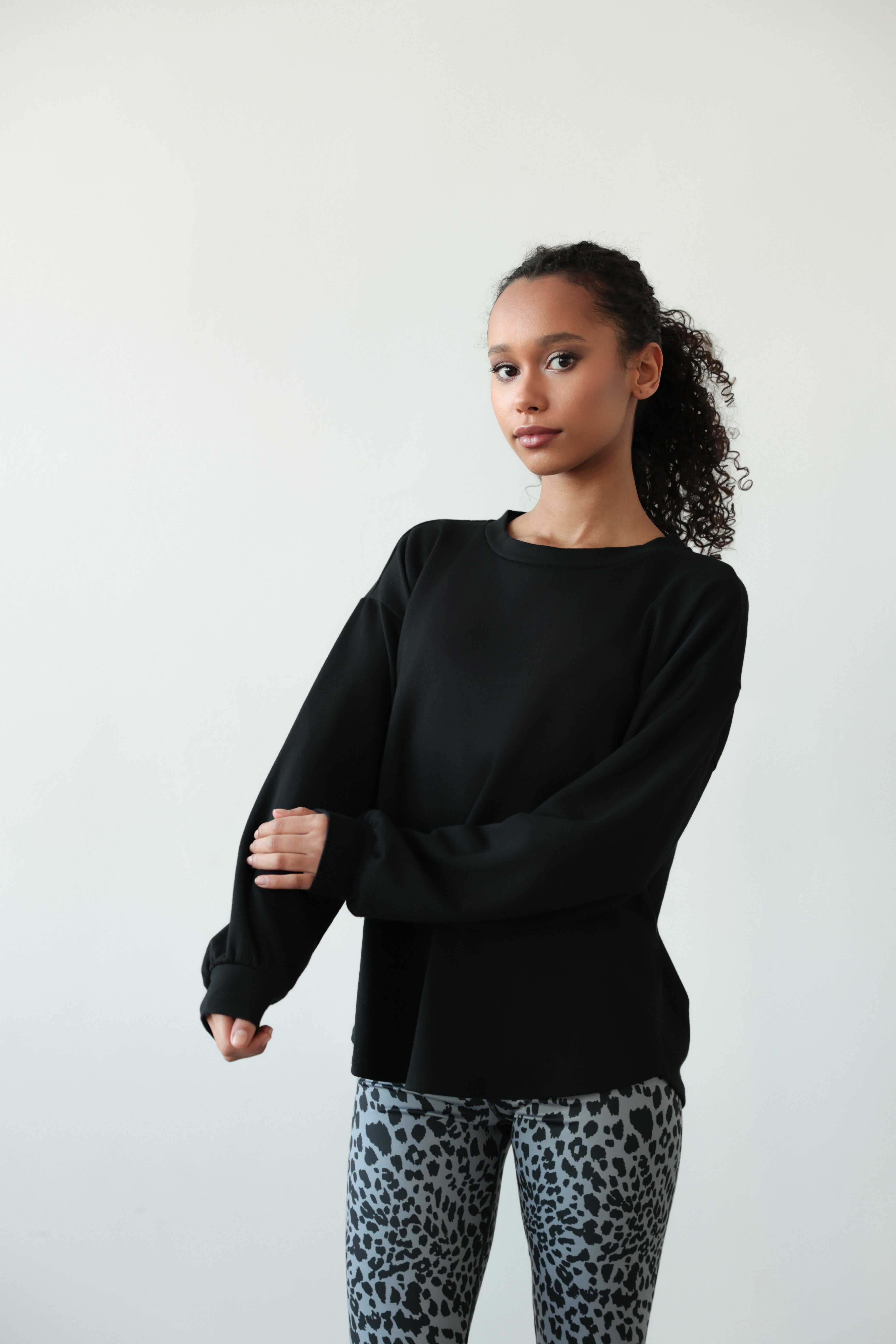 Sweatshirt Schwarz mit Band